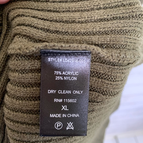 NWT All In Favor Green Cowl Neck Sweater Dress - Picture 7 of 7